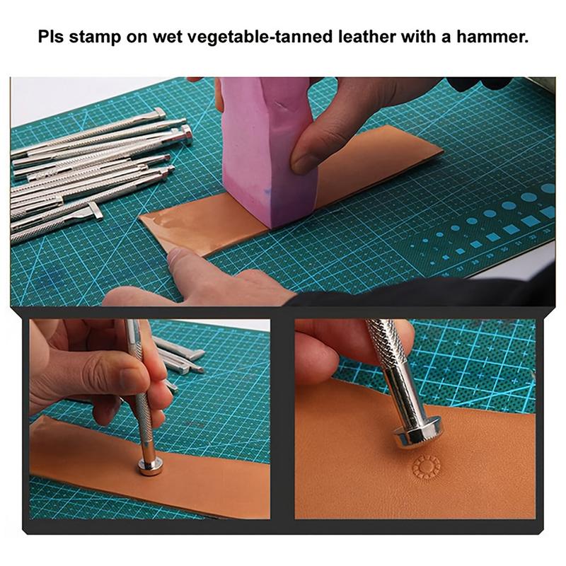 1/2 шт. Кожаное тиснение Металлический пуансон Сделай сам Инструменты для резьбы по коже Штамп Воск Кожаное ремесло Пуансоны Штампы