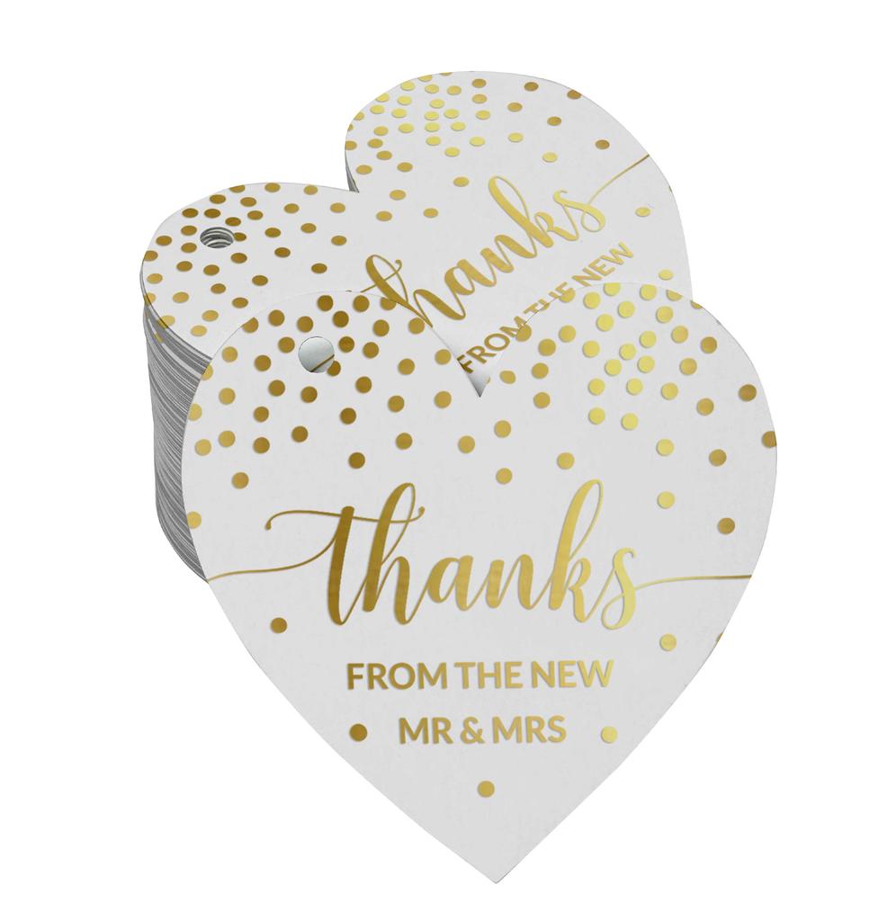 Inkdotpot Pack Of 100 Real Silver Foil Paper Tags Thanks From The New Wedding Favor Hang