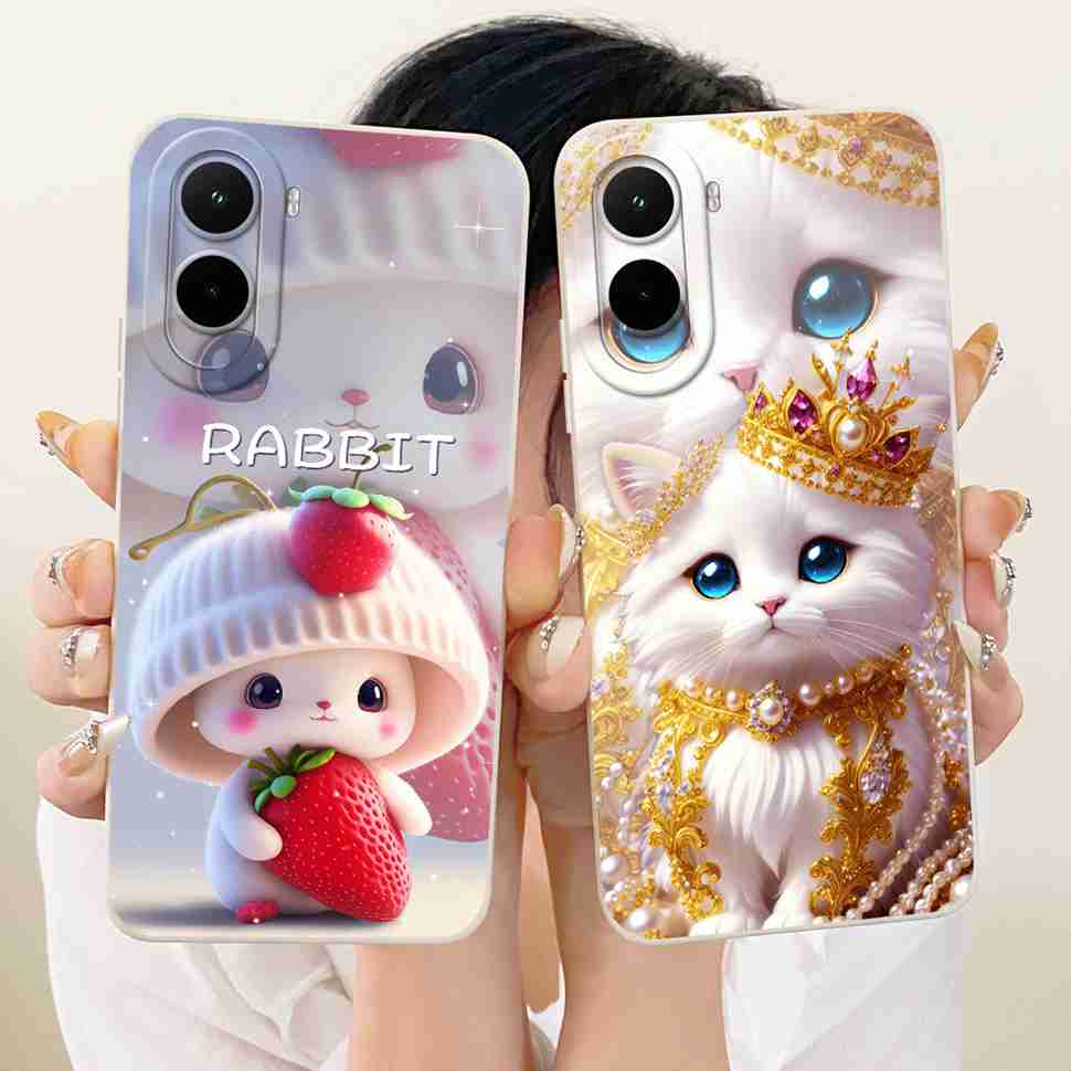 Silicone Case For Xiaomi Poco M7 4G Case Cute Cat Flowers Soft Slim Phone Cases For Xiaomi Poco M7 PocoM7 4G Cover Bumper