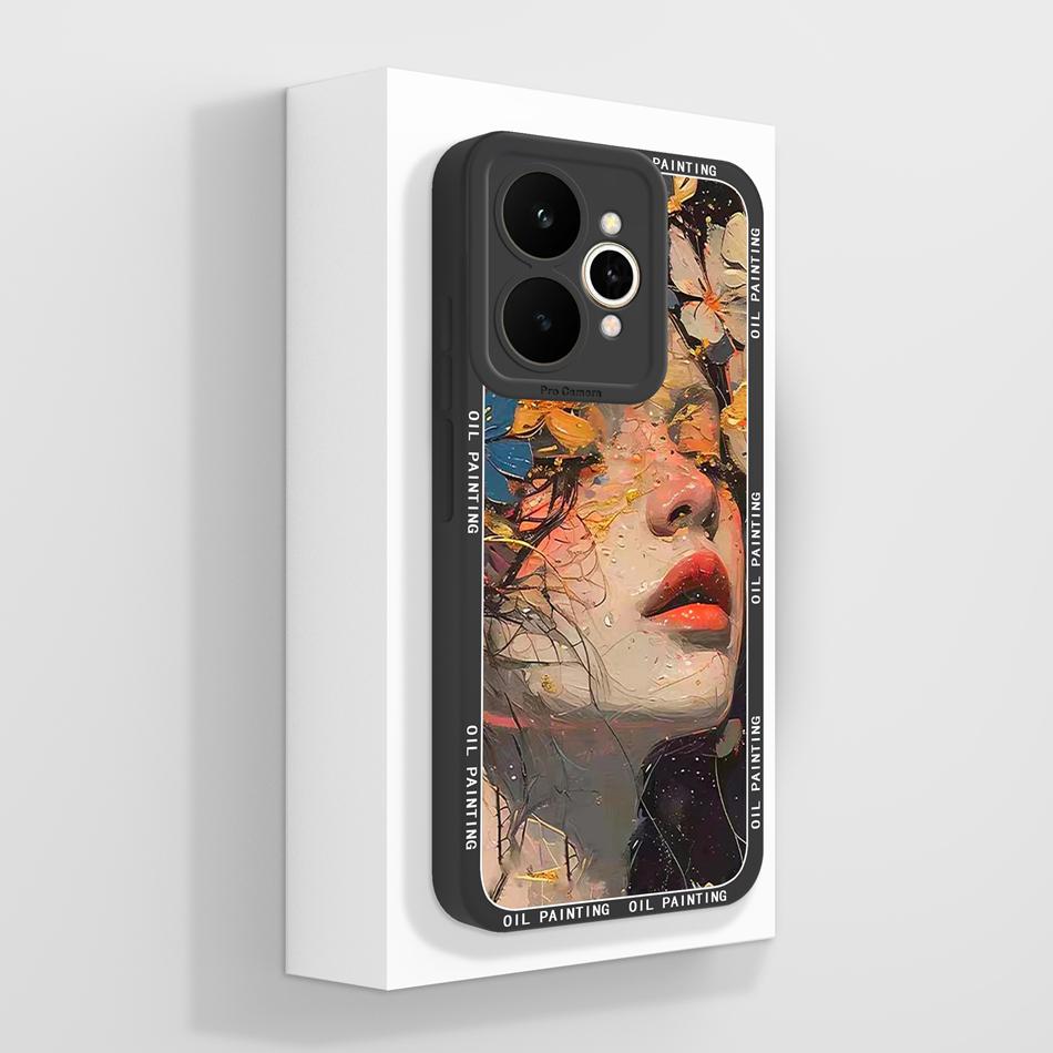 For Realme 15 Pro 5G Phone Case Pretty Flowers Patterns Soft Liquid Silicone Full Coverage Cover For Realme15 Shockproof Bumper