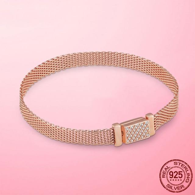 Браслет-цепочка из стерлингового серебра 925 пробы с сердцем и змеей для женщин, бесконечный узел, застежка в виде цветка ромашки, женский браслет, женские ювелирные изделия