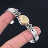 Natural Imperial Jasper Ethnic Flower Mother Bangle Jewelry 925 Sterling Silver