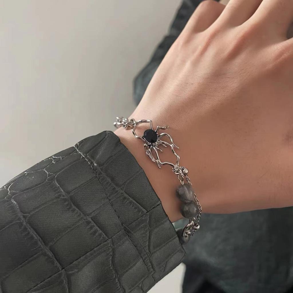 Niche design spider opal beaded bracelet fashion personality versatile cold wind high-end hand jewelry women's summer