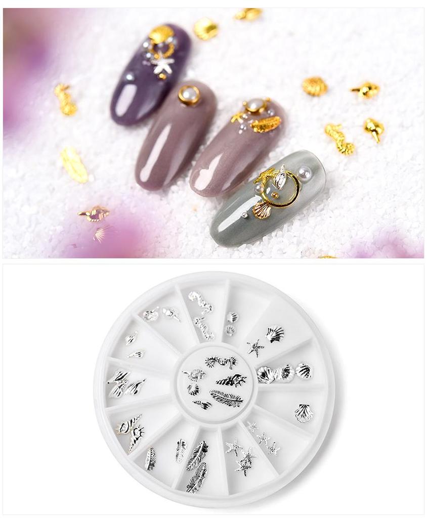 kads Серия Ocean, заклепки из сплава, золотые и серебряные украшения на выбор, инструменты для маникюра, красивые украшения для ногтей со стразами