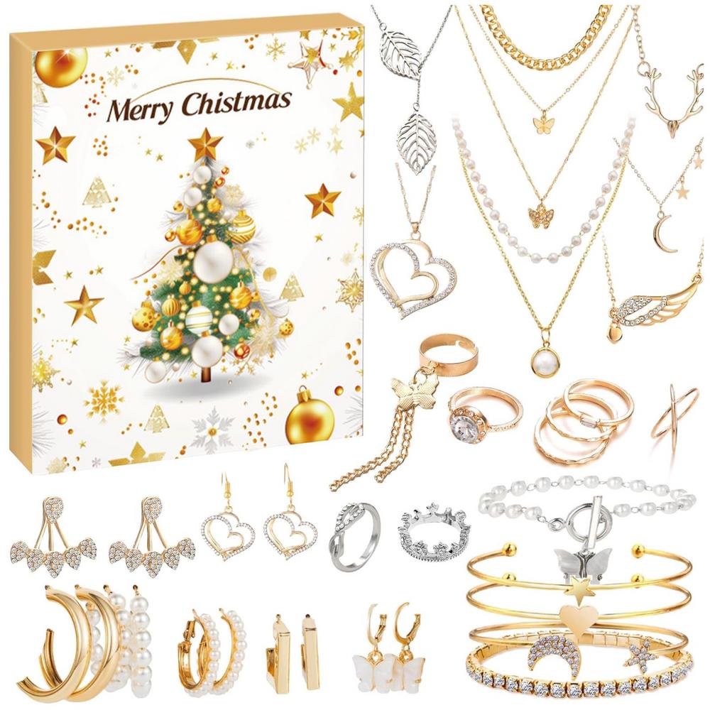 Christmas Jewelry Advent Calendar 24 Day Countdown To Christmas Calendar 2025 Trendy Jewelry Set For Adult Women & Teen Girls