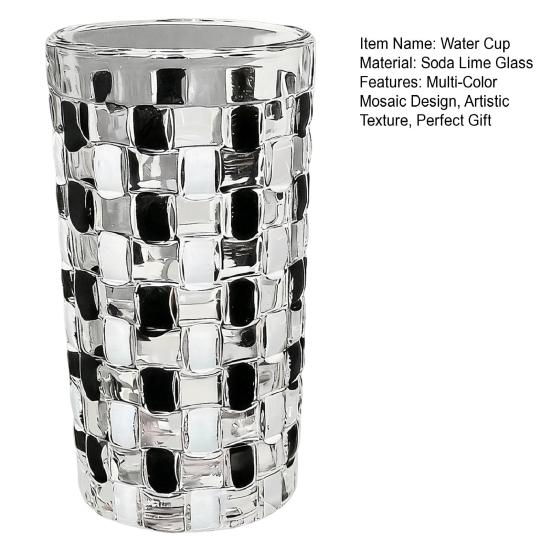 Разноцветный Мозаичный Стеклянный Стакан для Воды Чай Кофе Витражный Дизайн Бутылка для Воды Акцент для Обеденного Стола Декоративная Посуда для Напитков