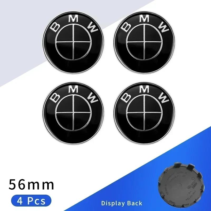 BABA1 4pcs 56mm Car Wheel Center Hub Cap Emblem Stickers Styling For BMW M Performance 1 3 5 7 Series X1 X2 X3 X4 X5 X6 X7 M3 M5 M7