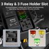 3 Way 12V Waterproof Relay Box Pre-Wired Fuse and Relay Box 3x4 Pin 40A Relay and 3 ATC/ATO Blade Fuse for Automotive Cars Truck