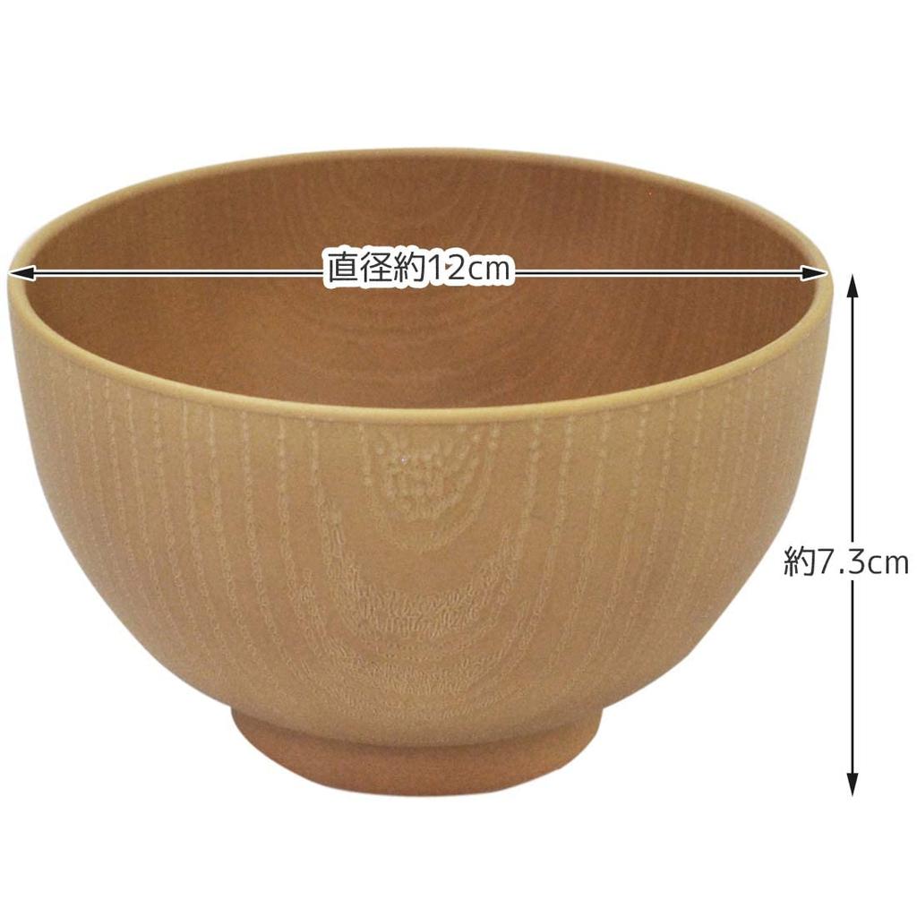 Ishida PC Soup Wood Grain Dishwasher Microwave Made in 67845 Bowl, Finish, Beige, Safe, Safe, Japan,