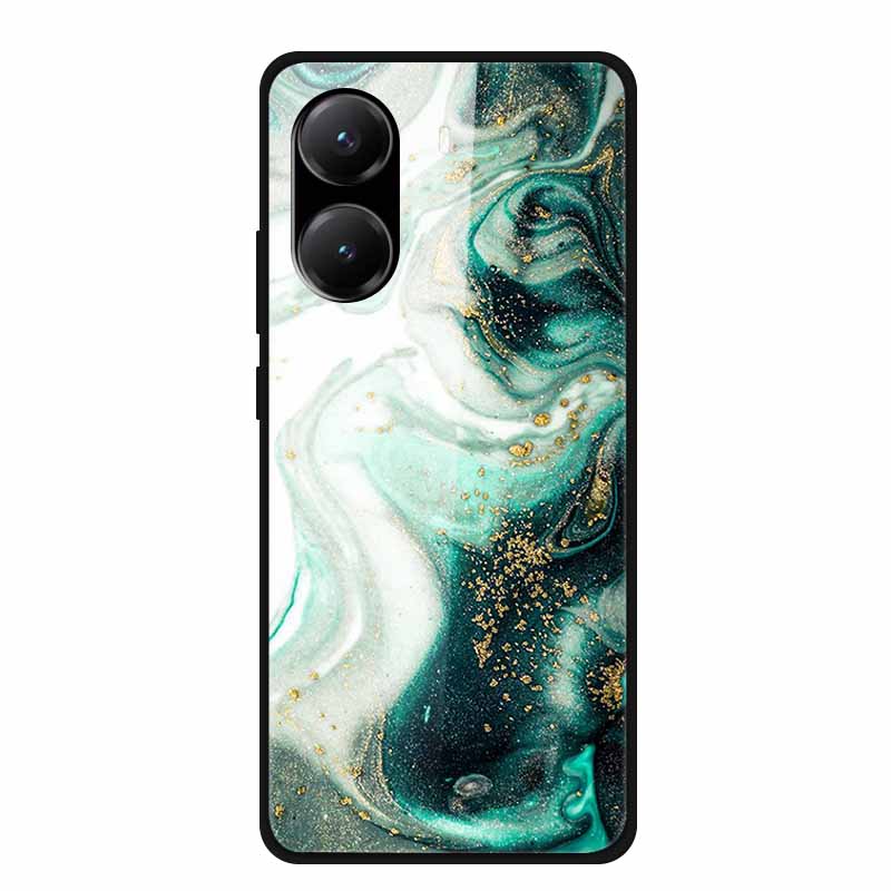 Закаленное Стекло Чехол для Poco X7 Pro Задняя Крышка ПК Жесткие Ударопрочные Чехлы для Xiaomi PocoX7 Pro Funda Мраморная Текстура Модный Coque