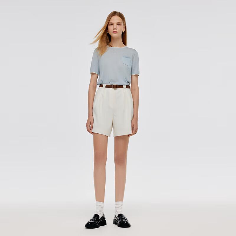 GOELIA Women's 100% Pure Wool Short Sleeve T-Shirt