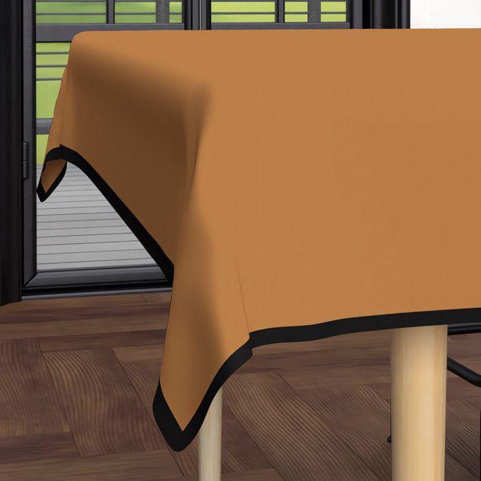 Rectangular Anti-stain Tablecloth In Washed Microfiber 140x240 Cm BOHEME Terra, by Soleil d'Ocre