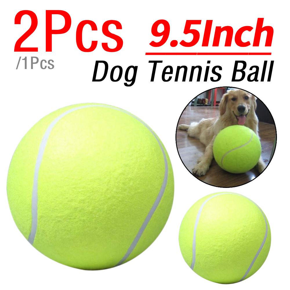 1/2Pcs Large Inflatable Tennis Ball Dog Chewing Toy 9.5 Inch Pet Ball Interactive Toys Outdoor Cricket Dog Training Supplies