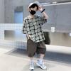 Boys Fashion Short-sleeved Suit 2025 Summer Children Loose Thin Suit
