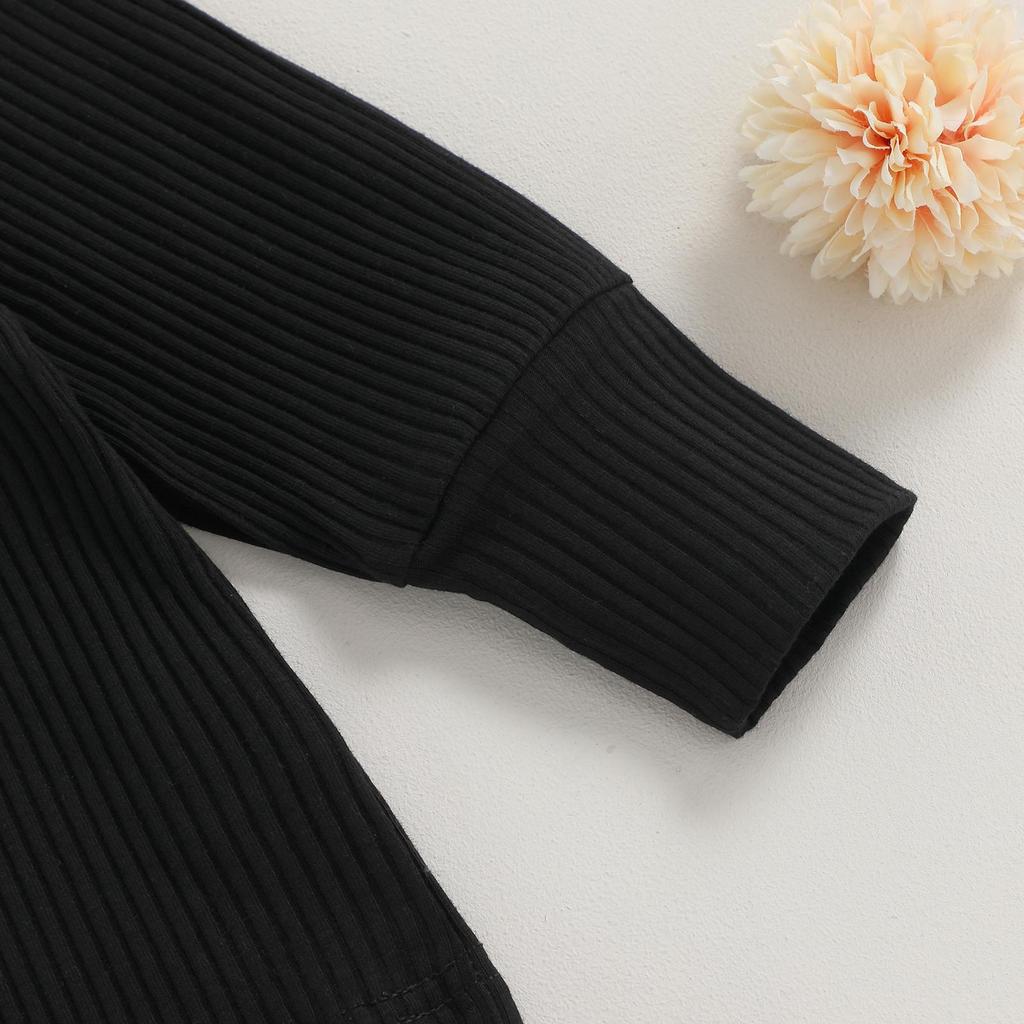 Детские осенние наряды для девочек, однотонные вязаные топы в рубчик с круглым вырезом и длинными рукавами, мини-юбки в клетку, комплект рождественской одежды из 2 предметов