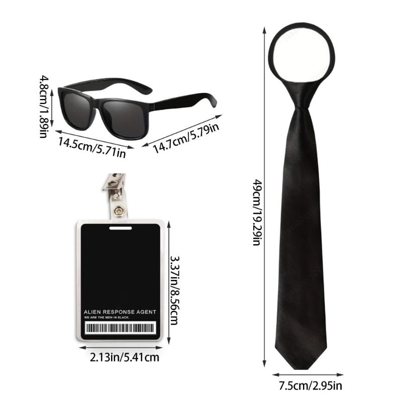 Secret Service Costume Security Guard Costume Accessories Set Secret Agent Cosplay Costume Halloween Cosplay Costume