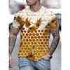 Men's T-Shirts 3d Print Cute Bee Pattern Tops Tees In Summer Women Streetwear Fashion T Shirt