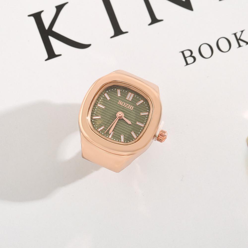 Ring Quartz Watch Creative Alloy Shell Finger Square Dial Couple Men And Women