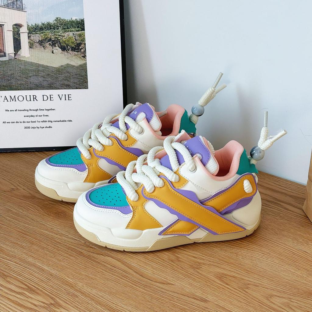 Bread Shoes Women'S Little White Shoes Women'S Heightening Sports Shoes Versatile Casual Lightweight Thick Baseplate Shoes