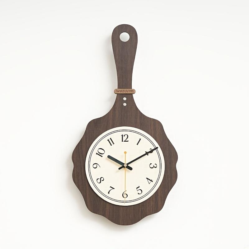 Винтажные настенные часы с деревянным корпусом, белым циферблатом, черными цифрами и стрелками, бесшумный механизм, идеально подходят для кухни, столовой, кухонные настенные часы