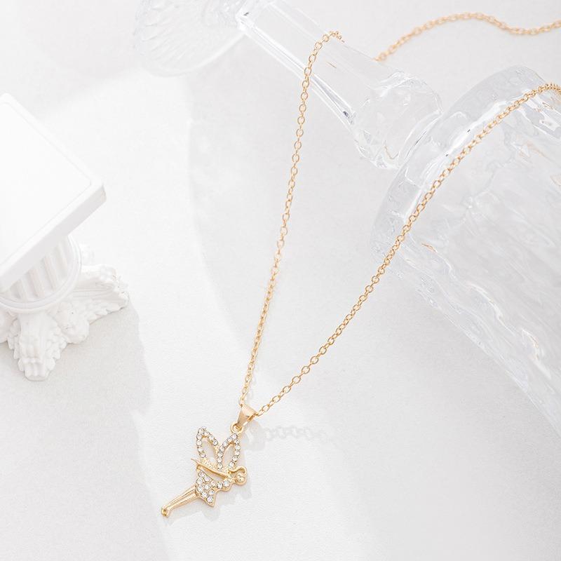 Necklace New Niche Premium Jewelry Light Luxury Diamond Pendant Female Wings Jewelry Accessories