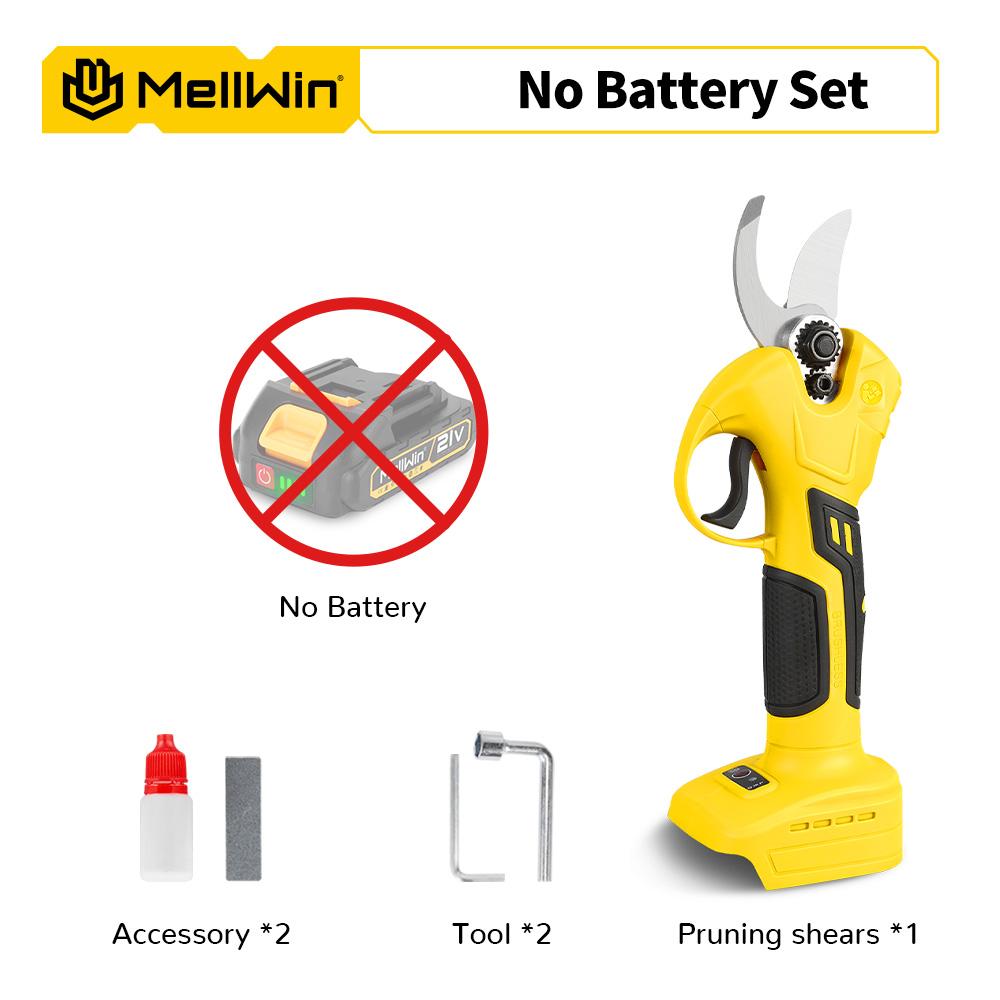 MELLWIN 30 мм Бесщеточные Электрические Секаторы Аккумуляторные Ножницы для Обрезки Ветвей Фруктовых Деревьев Садовые Ножницы Для Аккумулятора Makita 18 В Штифтовое Соединение