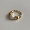 ELYONA ELA 27 Twist Pearl Ring (One Size) Index Ring