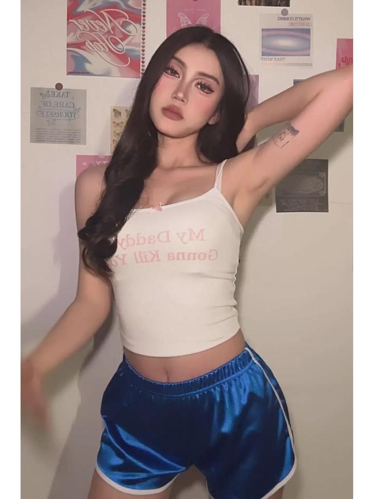 Женские шелковые летние шорты для йоги в европейском и американском стиле — сексуальные, повседневные шорты