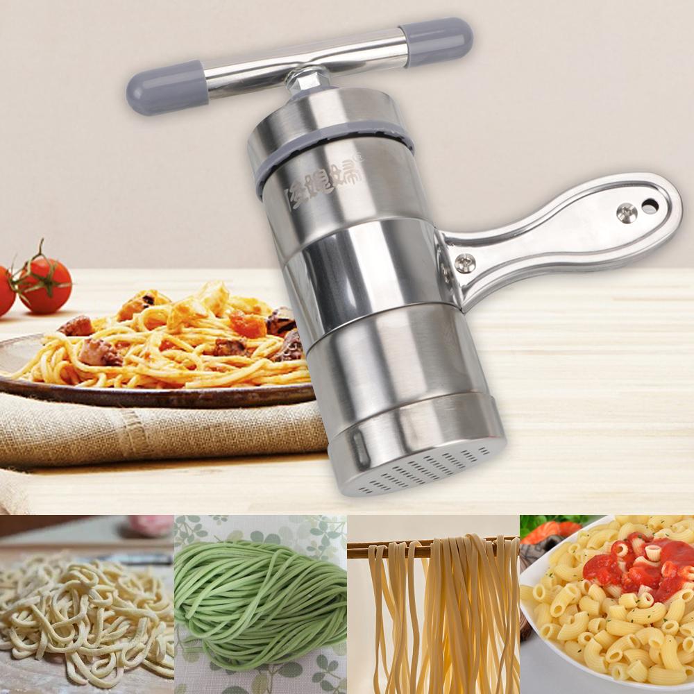 With 5 Pressing Moulds Making Spaghetti Multifunctional Manual Noodle Maker Kitchen Supplies Press Pasta Machine Stainless Steel Fruits Juicer