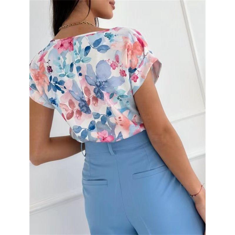 Summer Women Blouse Casual Fashion Ladies Print Tops Print Tops