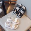 2024 Новые летние сандалии для мальчиков, симпатичные, на липучках, простые, детские, пляжные туфли для девочек, нескользящие, дышащие, повседневные туфли для детей