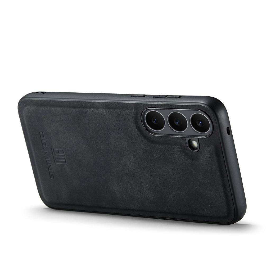 DG.MING Чехол для Samsung Galaxy S25 FE, гибридный чехол-оболочка для телефона из ПК+ТПУ, покрытый ПУ-кожей