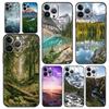 Luxury Phone Case For iPhone 15 14 11 Pro Max 13 12 XS X XR SE3 7 8 Plus Black Forest Beach Sunrise Nature Cover Funda