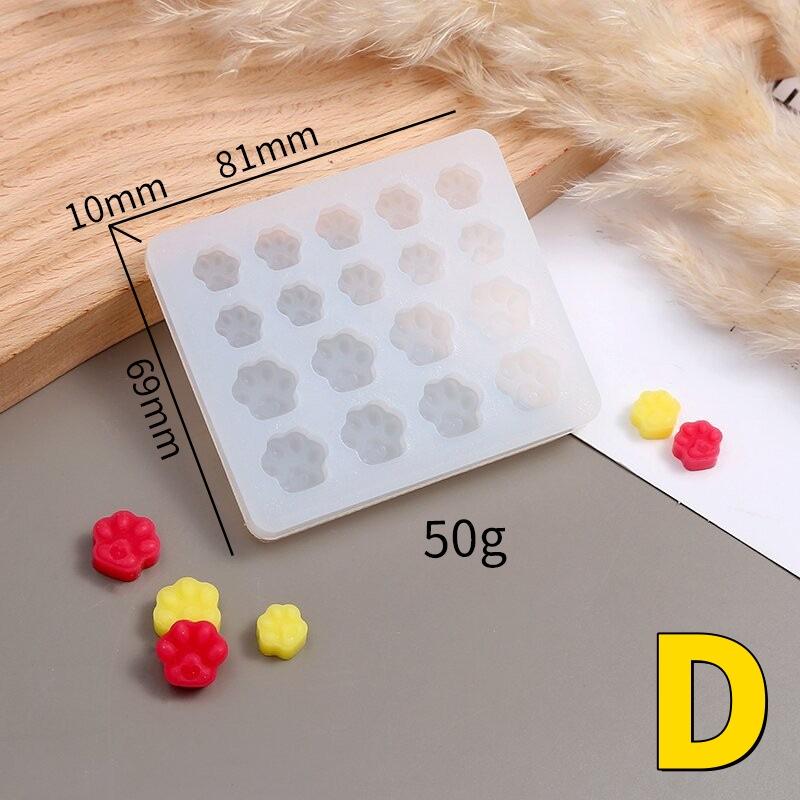 Mini Star Silicone Candle Mold Cherry Blossom Snowflake Cat's Paw Pentagram Mold Diy Cake Fire Paint Wax Granules Silicone Mould