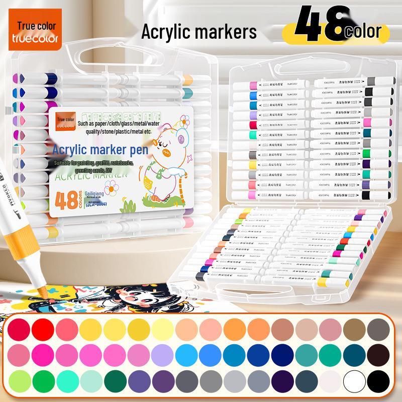 Safe Washable True Color Acrylic Markers for Kids, Large Capacity Art Painting Set