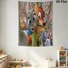 Zootopia Colorful Adventure Tapestry Fashion Print Background Cloth Atmospheric Background Cloth Background Cloth Wall Covering Decoration