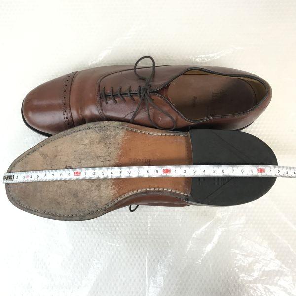 Vintage 80s-90s Allen Edmonds Byron Goodyear Welted Leather Punched Cap Toe Shoes Size 10.5D 28.0-28.5cm Brown(USED)