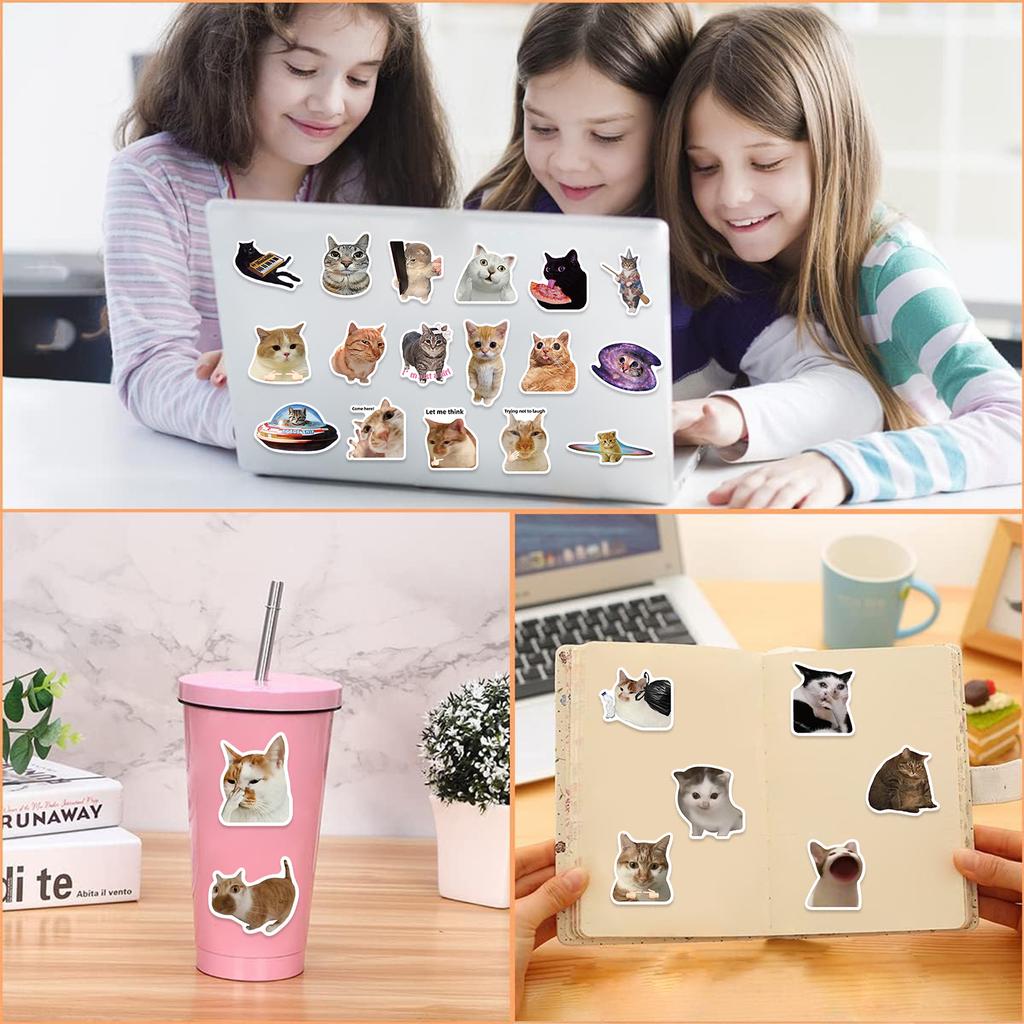 50 Cartoon Cat Terrier Collection Graffiti Stickers Decorative Guitar Notebook Luggage DIY Waterproof