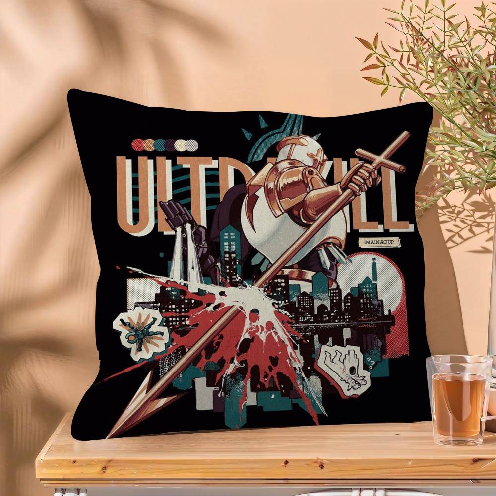 Popular New Video Game UUltrakill Pillow Gift Home Office Decoration Bedroom Sofa Car Cushion Cover case x