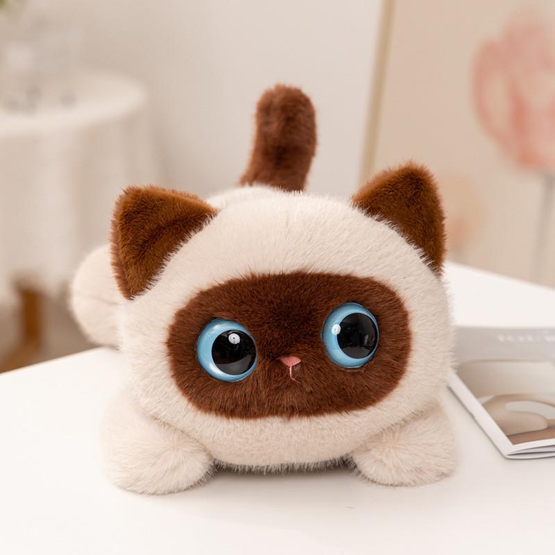 Siamese Cat Stuffed Animal Plush Toy With Ultra Soft Short Pile For Kids Room