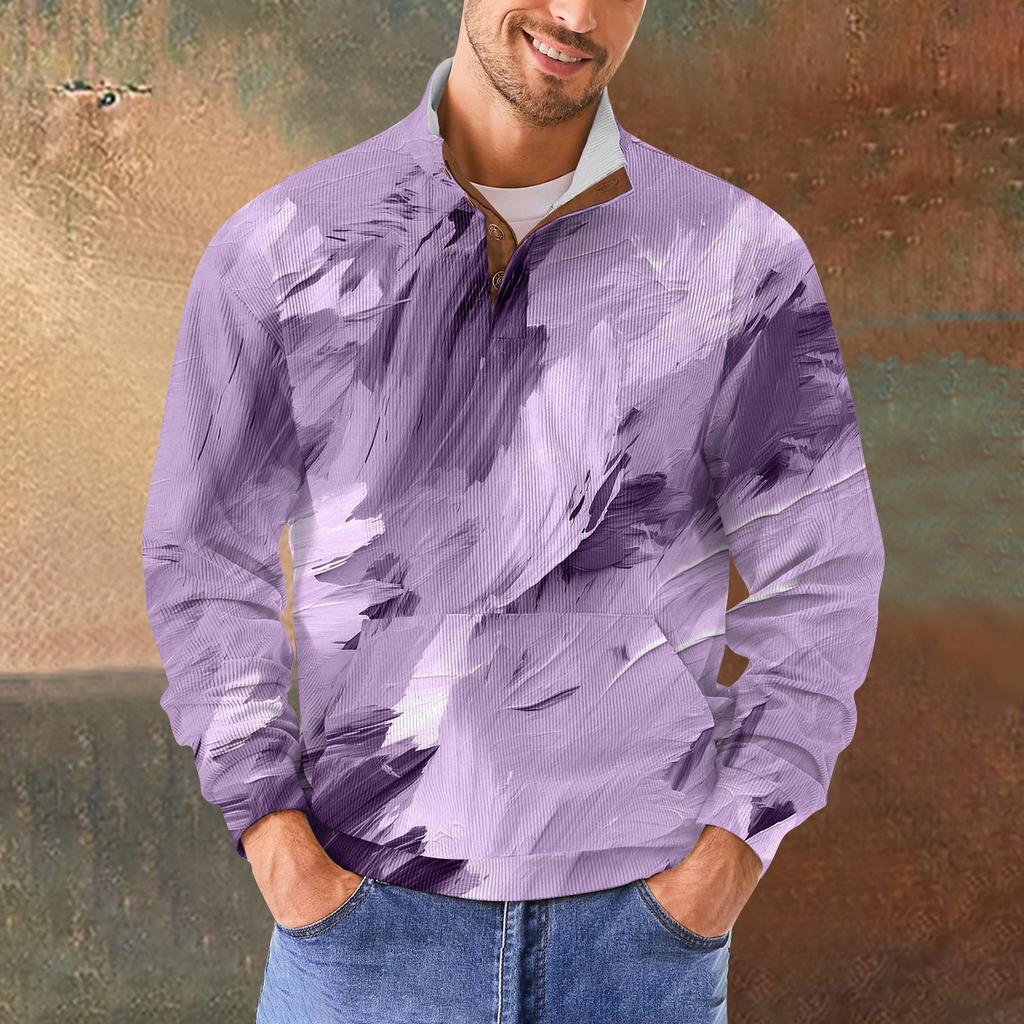 Мужская повседневная толстовка в стиле ретро с градиентным принтом