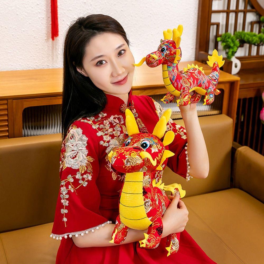 Китайский Дракон Зодиакальный Дракон Мягкие Игрушки Мультфильм Китайский Дракон Талисман Детей