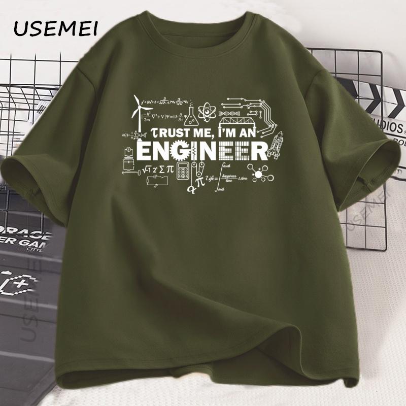 Mens Tshirt Trust Me I'm An Engineer T-shirt Cotton Man Work T Shirt Summer Cotton Tops Round Neck Short Sleeve Man Clothes