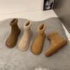 Soft Leather Retro 2025 Winter Velvet Warm and Comfortable Snow Boots Fluffy Big Cotton Shoes New Ugly Cute Fluffy Short Boots
