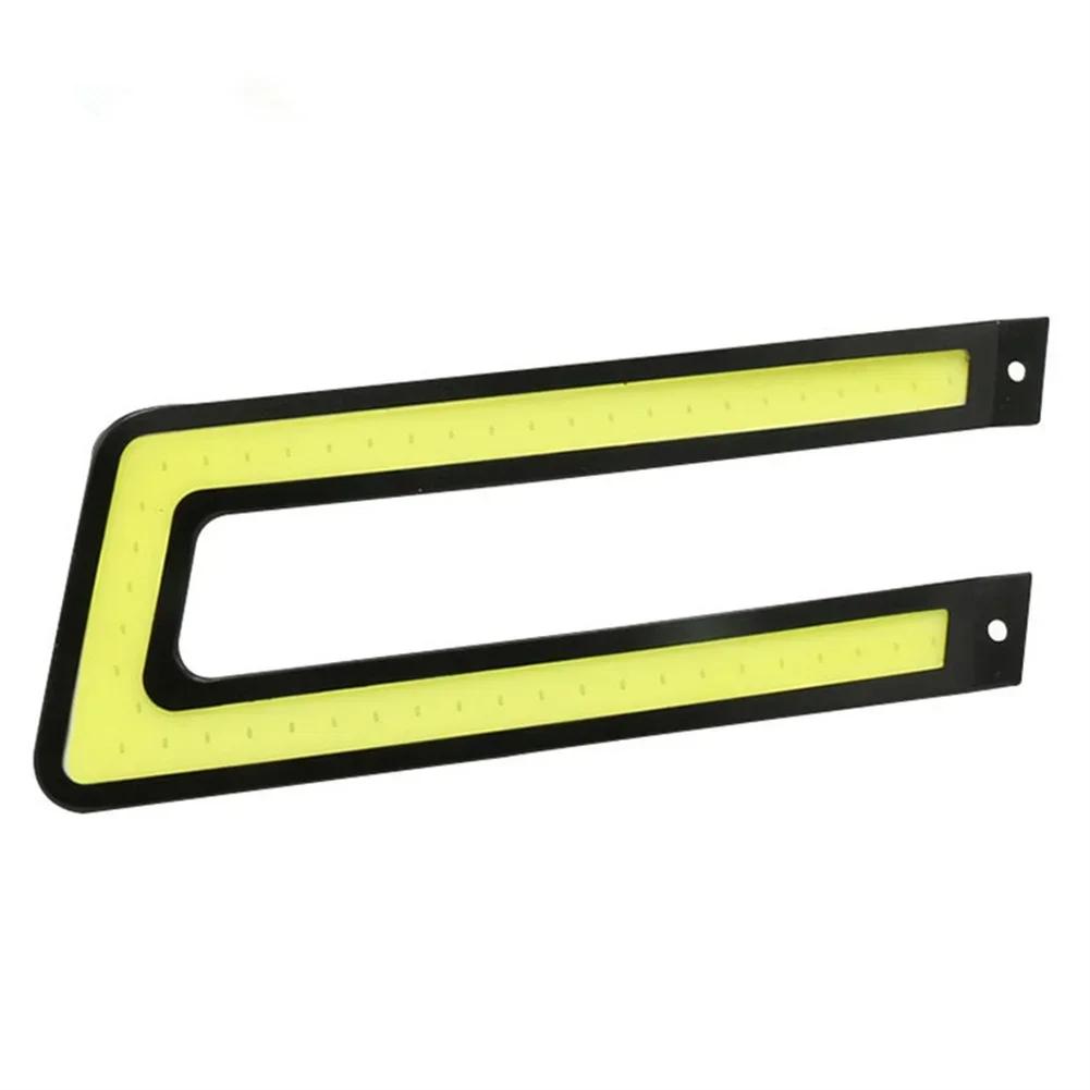 2pcs U-Shape Car DRL LED Light White COB Daytime Running Light Universal Car Driving Fog Lamp 12V 6000k-8000k