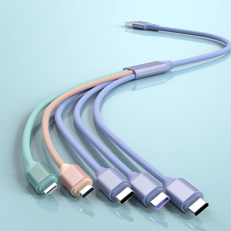 1 Typec кабель для зарядки Android USB с несколькими разъемами один-к-пяти кабель для передачи данных многофункциональный три-в-одном универсальный двойная головка