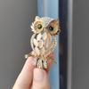 Fashion Rhinestone Owl Brooches for Women Ladies Unisex Cute Animal Bird Pins Event Party Clothes Decoration Jewelry Accessories
