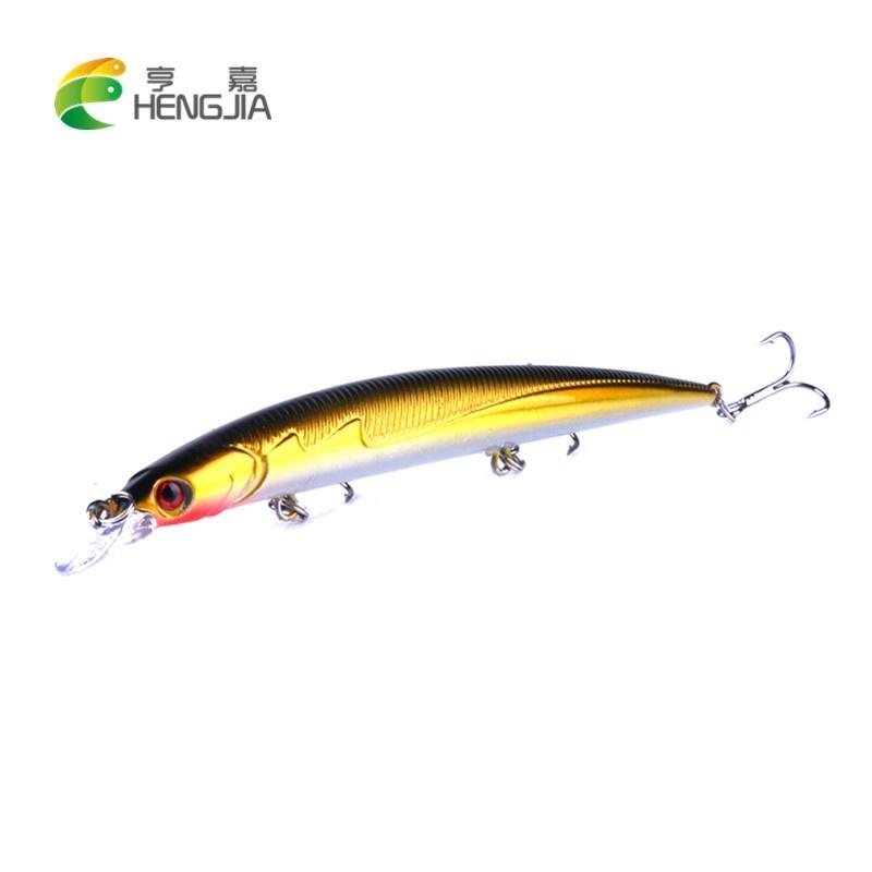 HENGJIA 8pc Minnow Fishing Lure with 3D Eyes Hook Bionic Pike Bass Bait Fishing Tool