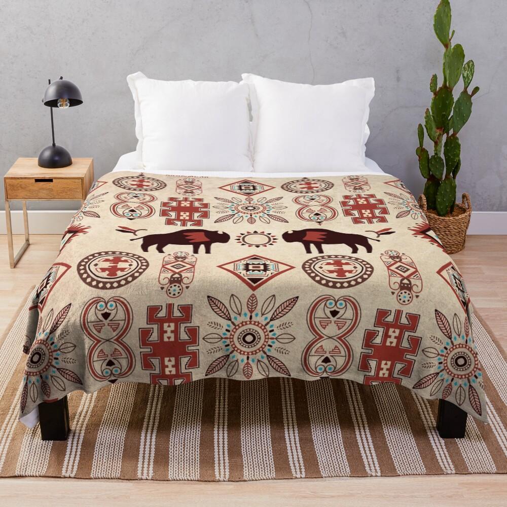 American native bison Throw Blanket