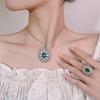Jewelry Ring Necklace Women'S Jewelry Color Treasure Set Inlaid With Emerald Sunflower Design Goods